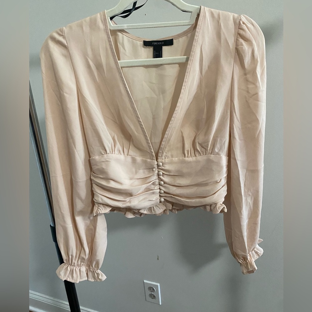 Beige cropped blouse